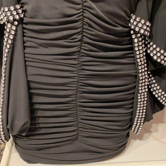 N womens LA- EL dressy sexy faux stretch diamonds regular size top S. - Picture 2 of 6